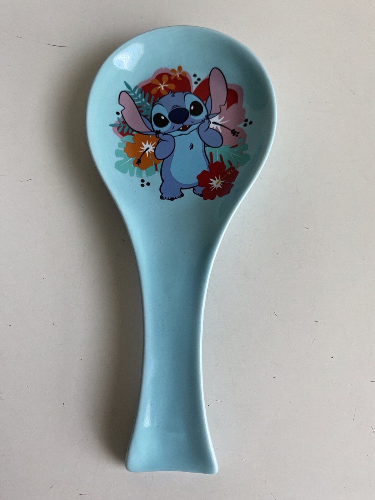 Disney Lilo And Stitch Hibiscus Floral Ceramic Spoon Rest NEW