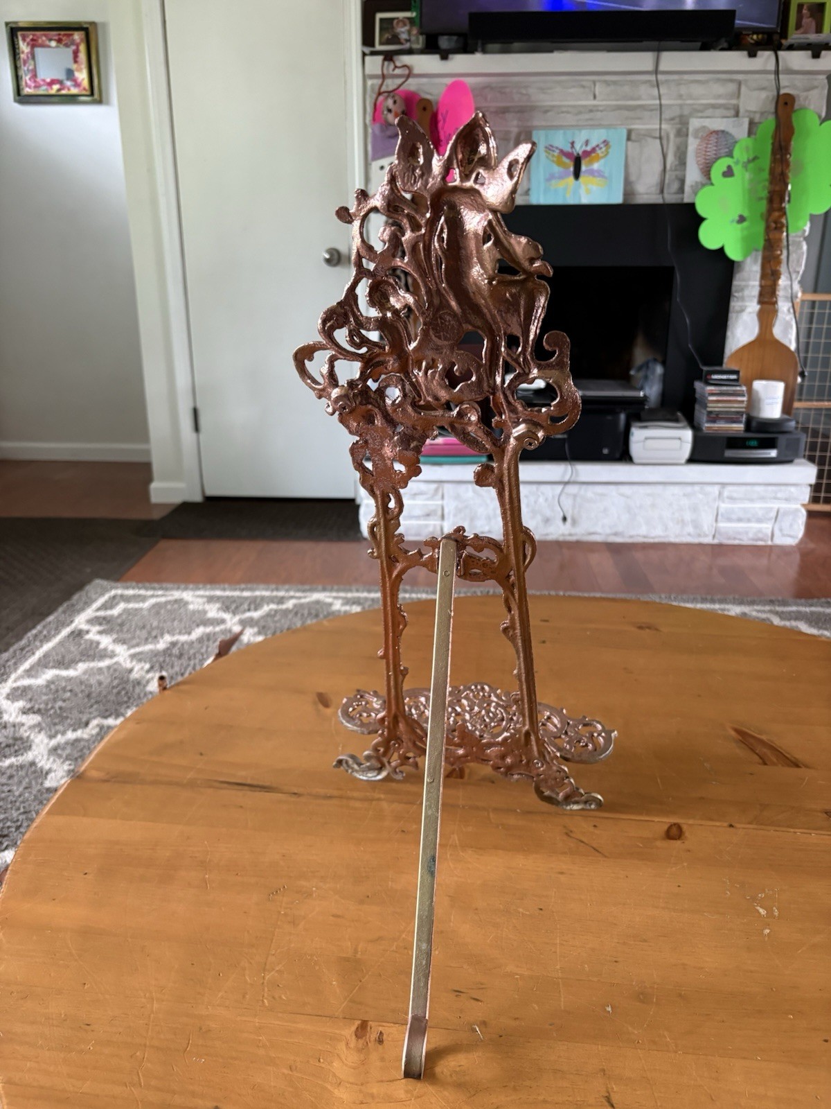 Vintage Cast Iron Ornate 24” Table Top Easel-Fairy/Cherub-24x14x10”-5 Pounds!