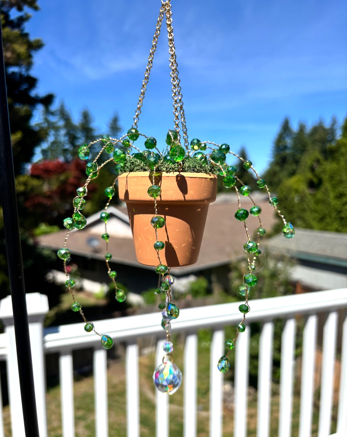 Handmade Beaded Forever Plant Suncatcher Hanging Decoration