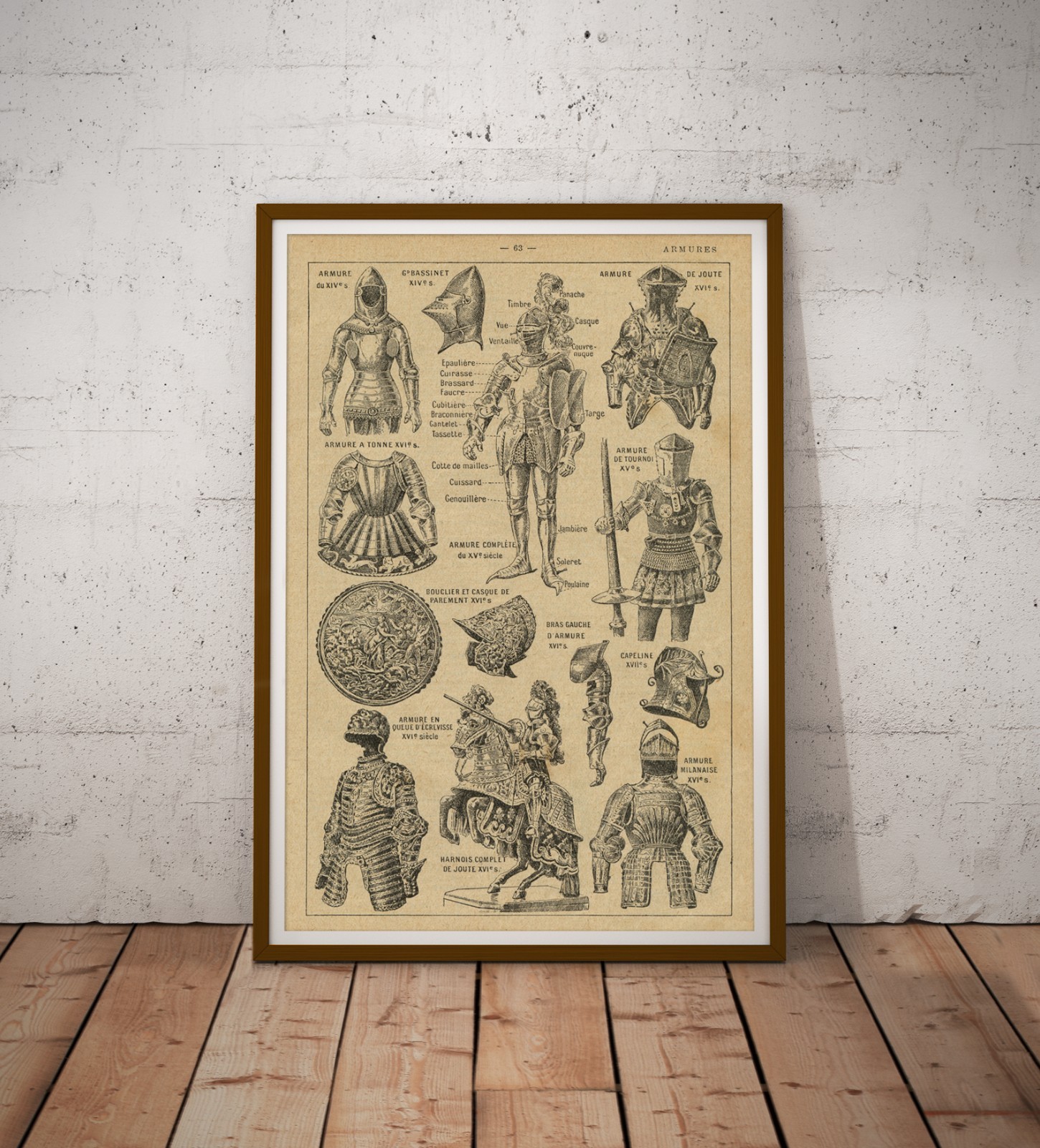 Medieval Knight Armor Poster Vintage Print – Historical Wall Art Multiple Sizes