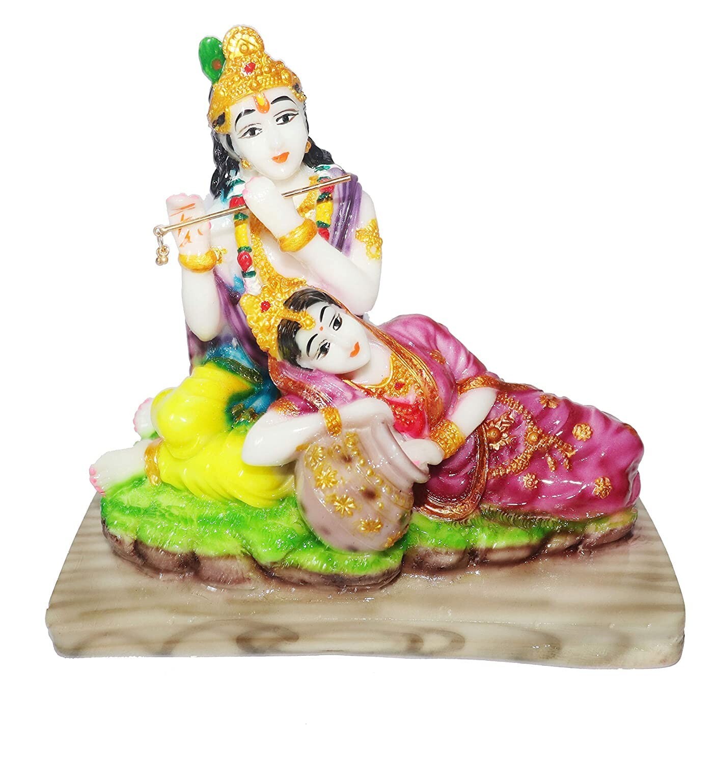 Marble Dust God Radha Krishna Idol Statue For Home Office Decor