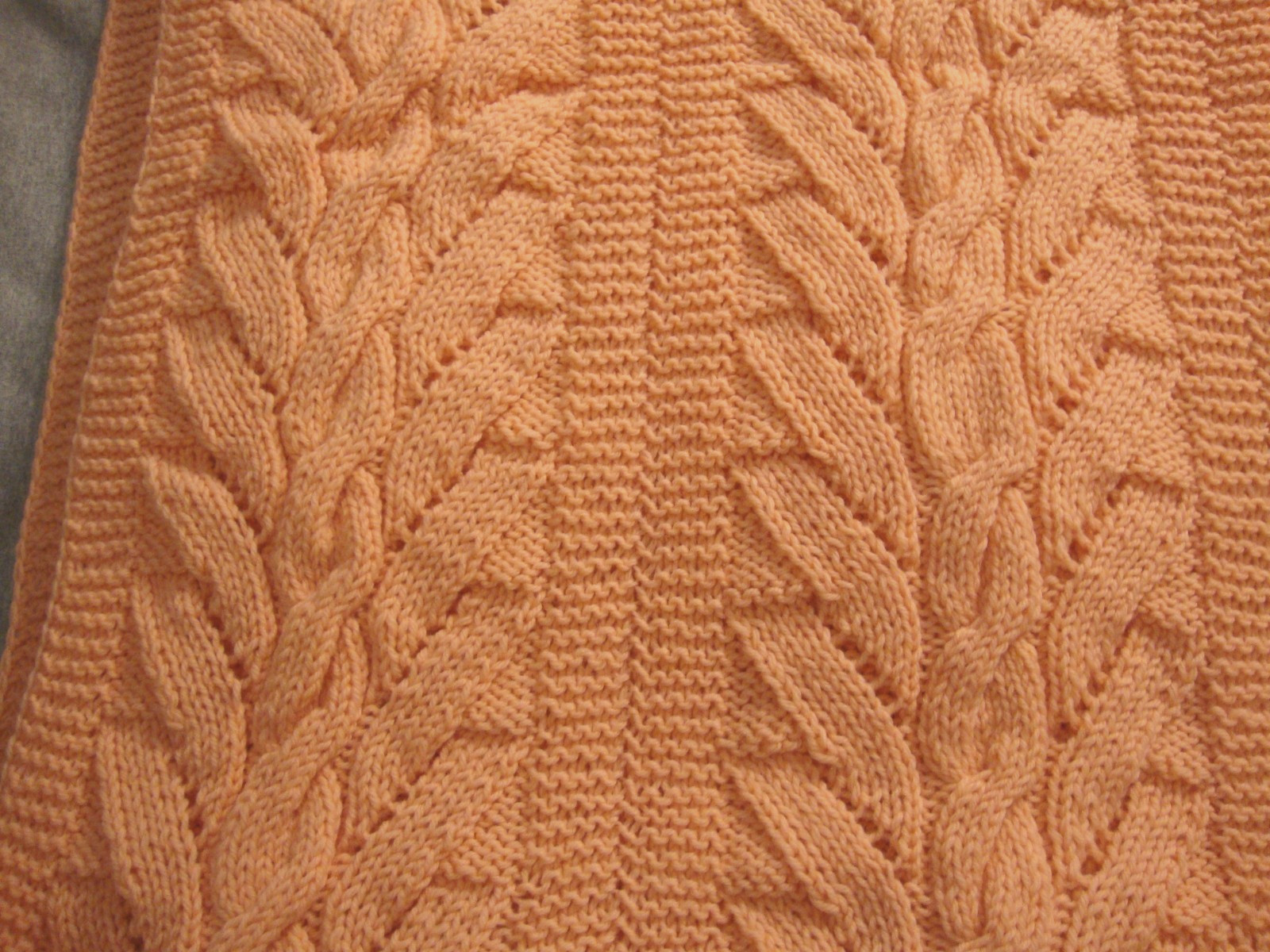 Handcrafted Hand Knit Afghan Throw Blanket Coral Orange Maybe Wool? 78×64 Unused