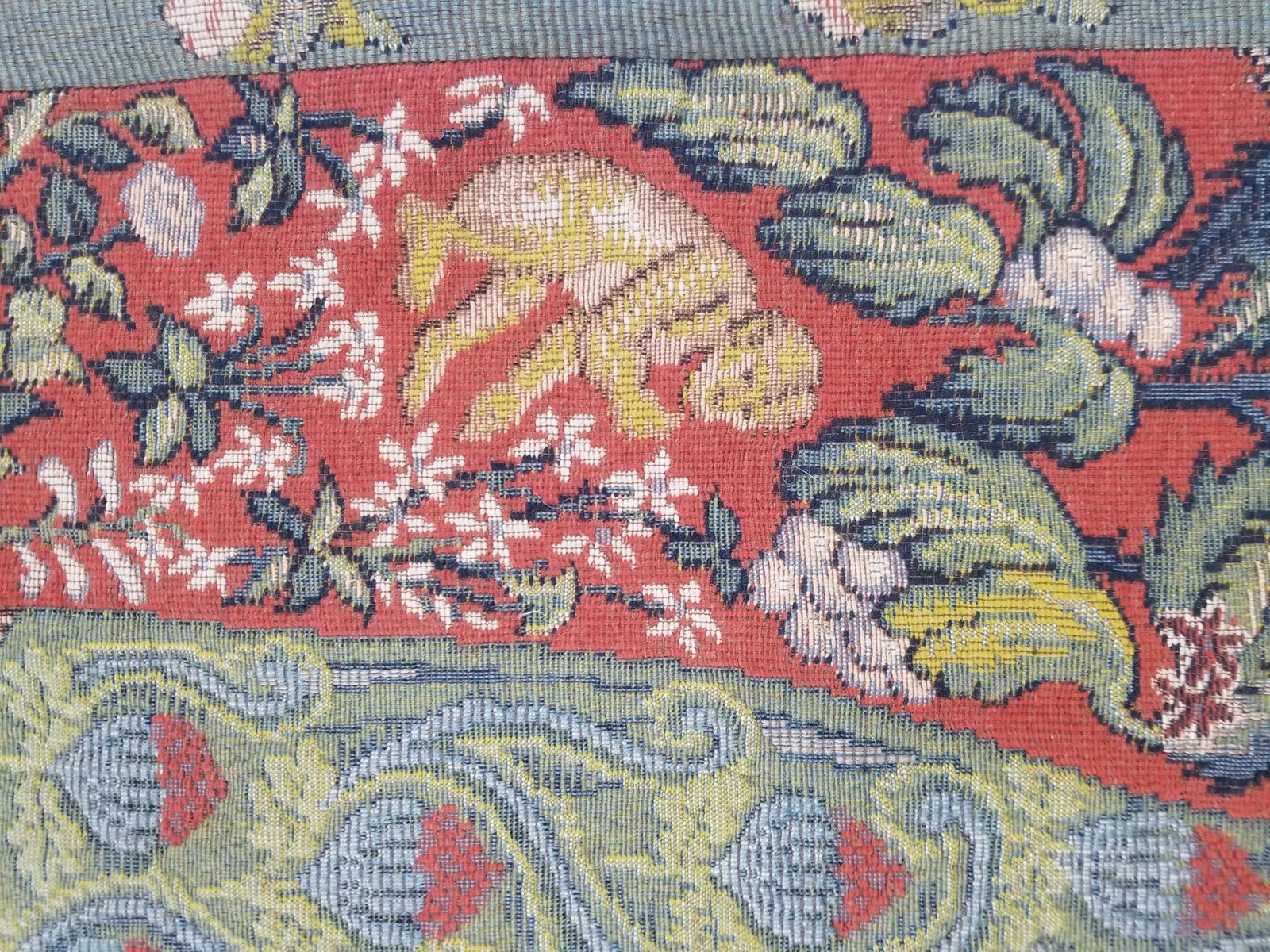 Vintage France Medieval Le Roman de la Rose Jacquard Woven Tapestry 48x36in