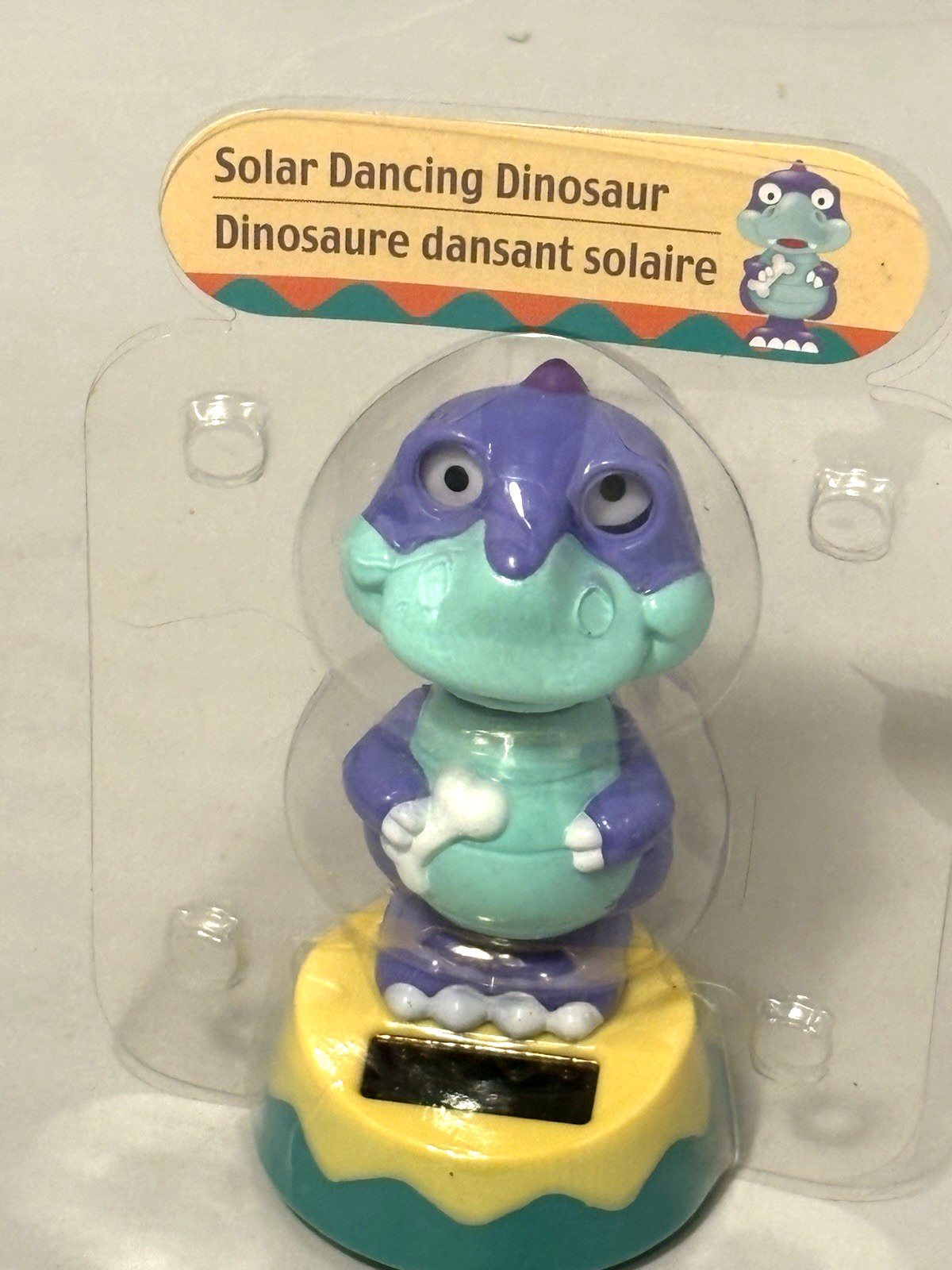 Solar Light Powered Dancing Purple Dinosaur Bobble Action Novelty