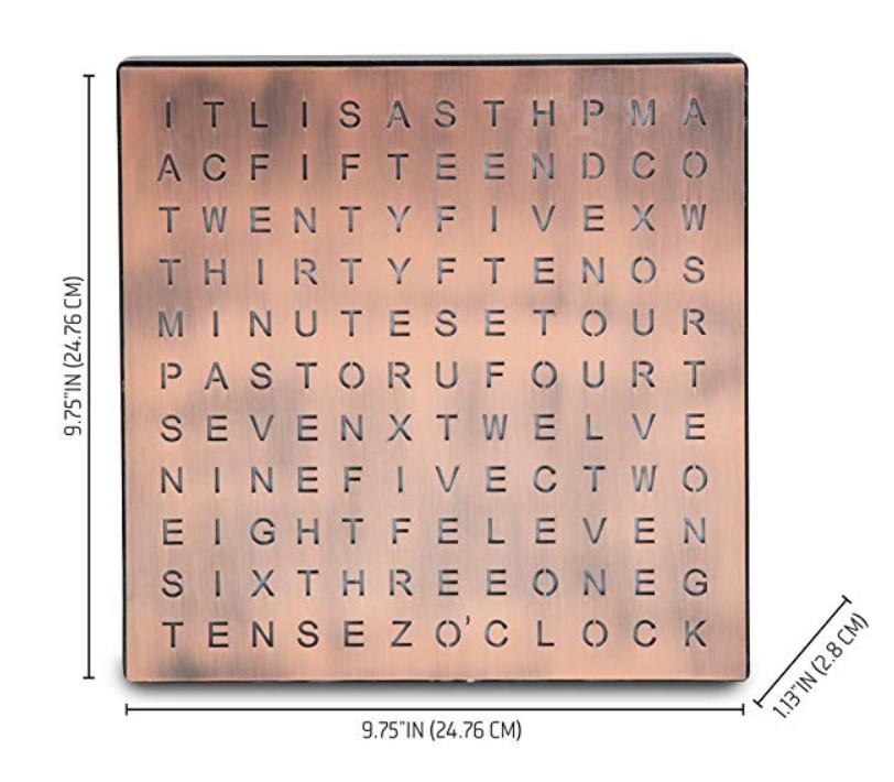 FANTASTIC LED WORD CLOCK WITH COPPER FINISH
