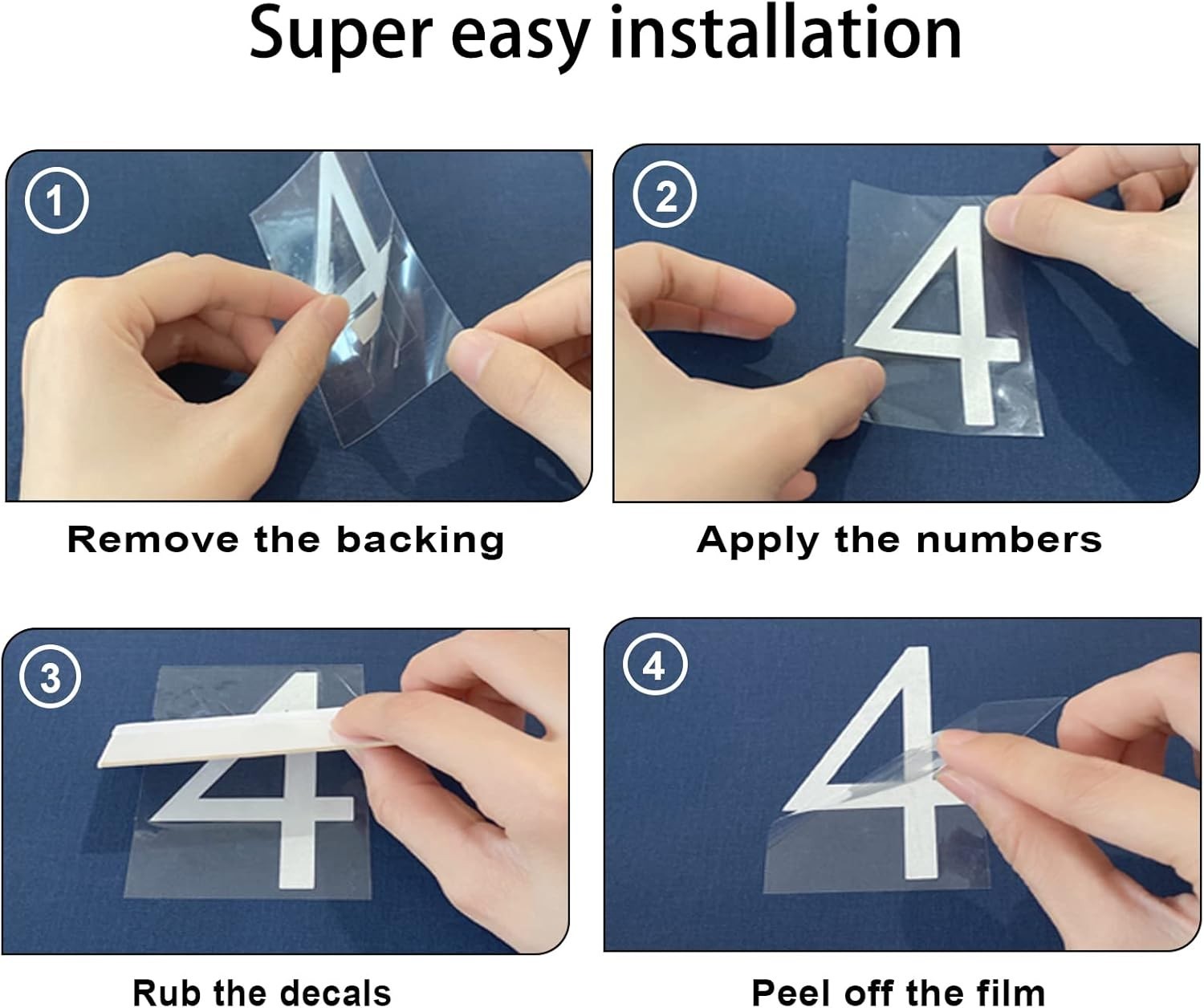3 Inch White Vinyl Reflective Mailbox Numbers Easy Installation for Any Surface