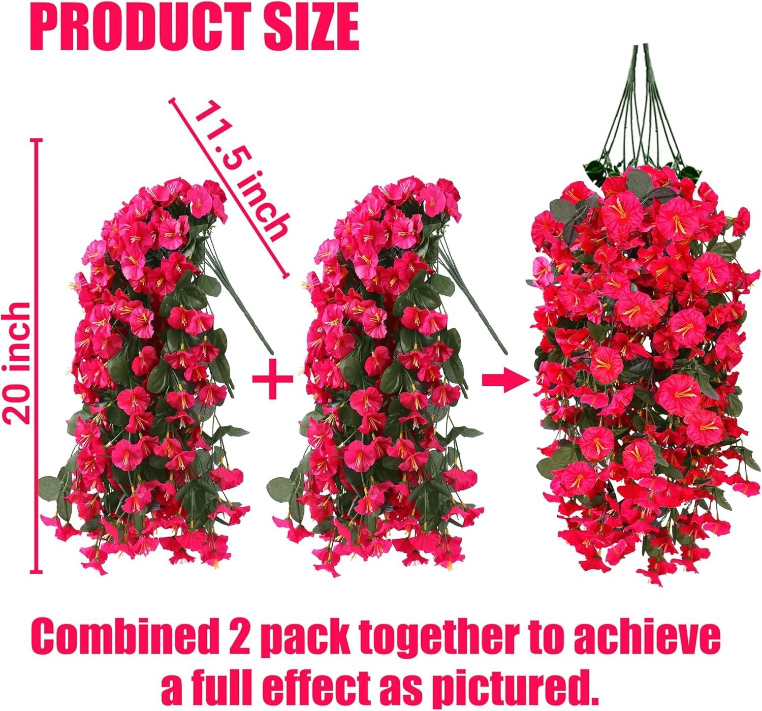 Beautiful 2PCS Artificial Hanging Flowers – Trailing Vines for Home Decor