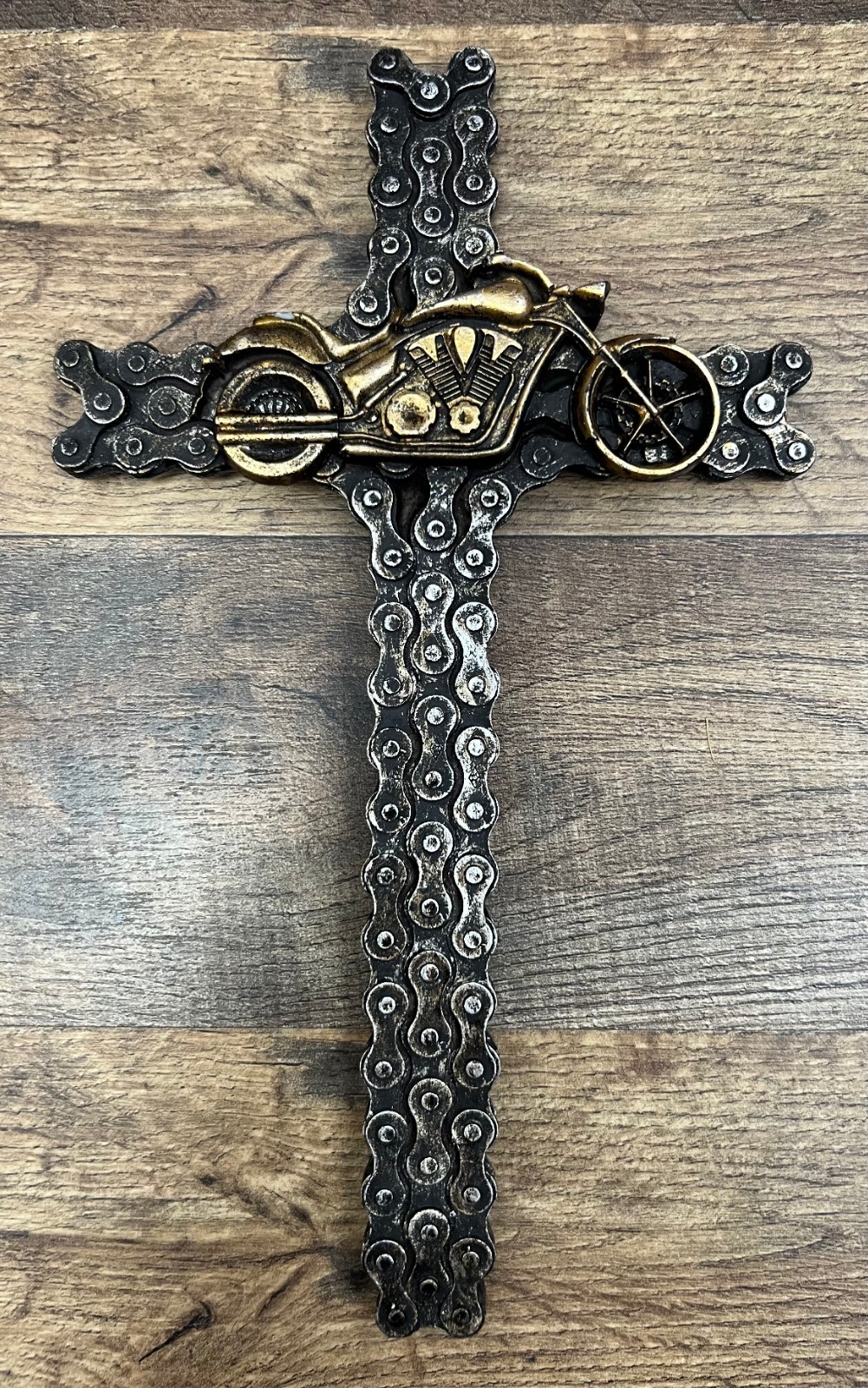 Motorcycle Resin Wall Cross 10&Prime; x 6&Prime;