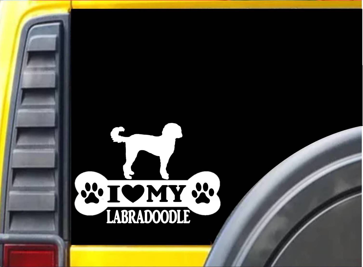 Labradoodle Bone L085 8&Prime; vinyl sticker dog decal