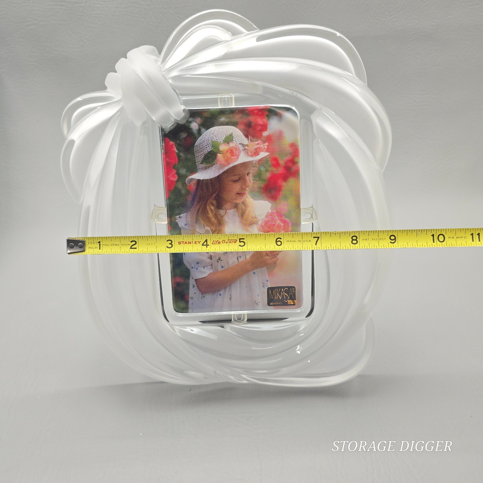 VTG NEW Mikasa Love Knot SA 212/826 Crystal Photo Frame for 4&Prime;x6&Prime; Photo, Germany