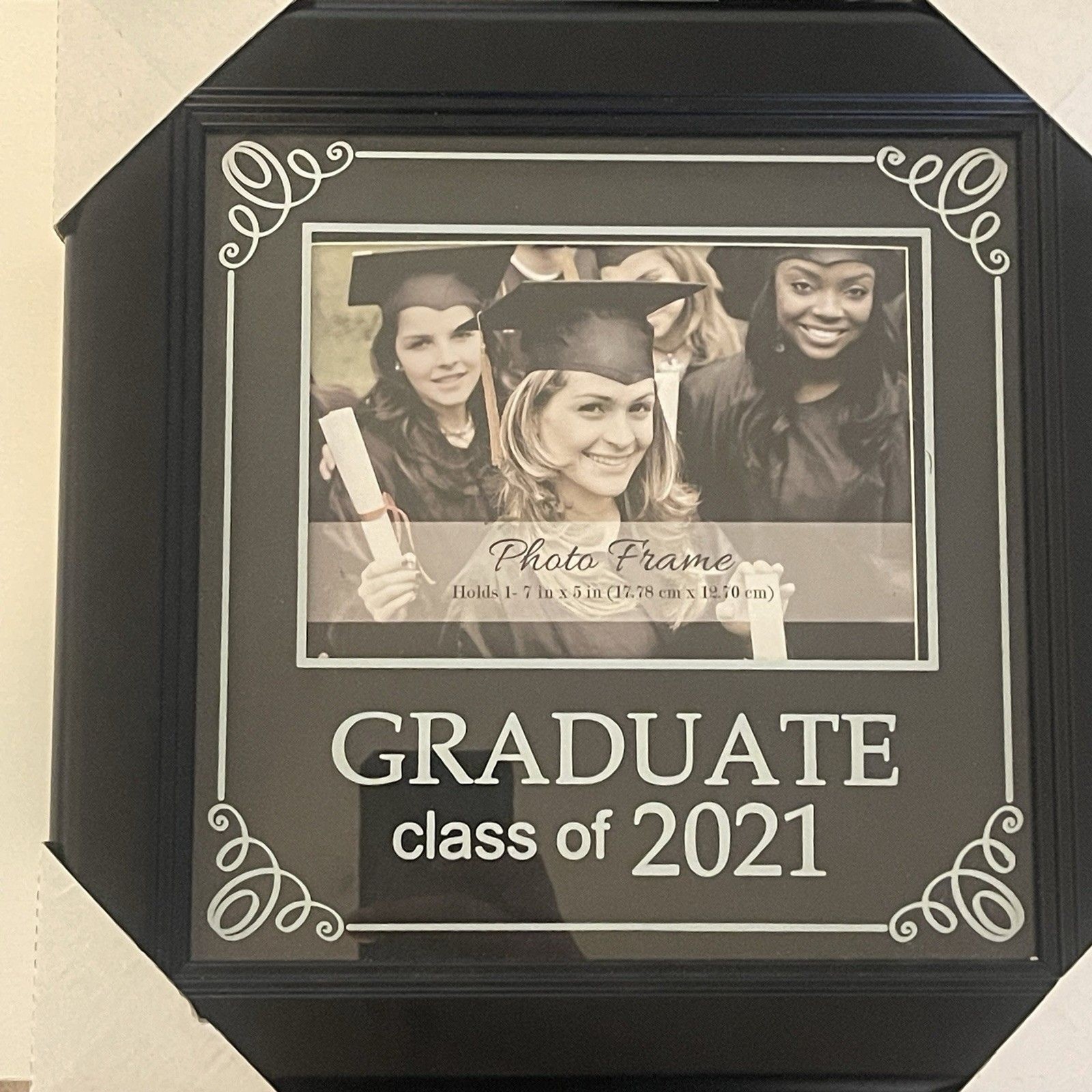 Graduate Class of 2021 Black Photo Frame 9.5 x 9.5 in University Theme