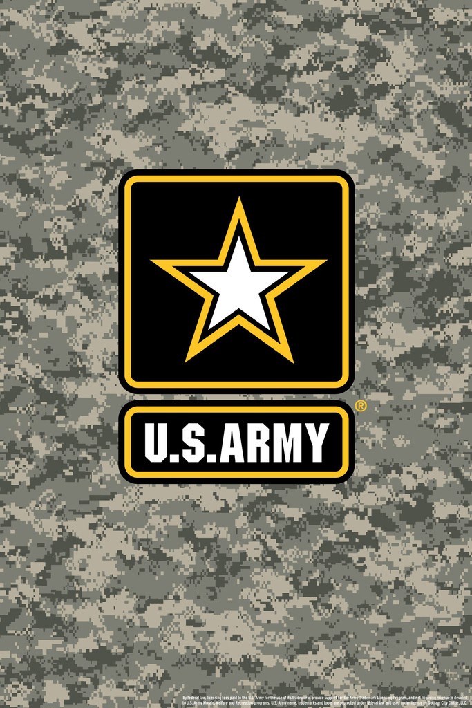 US Army Logo On Camouflage Camo USA Army Family Art Print Poster 12×18
