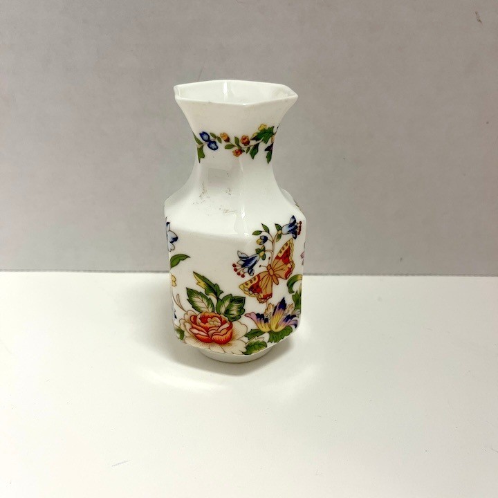 AYNSLEY Cottage Garden Fine English Bone China Hexagonal Bud Vase 3.5&Prime;