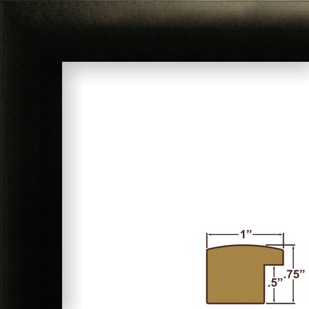 7×12 Single CD Wall Display Mat and Solid Black 1&Prime; Wide Frame