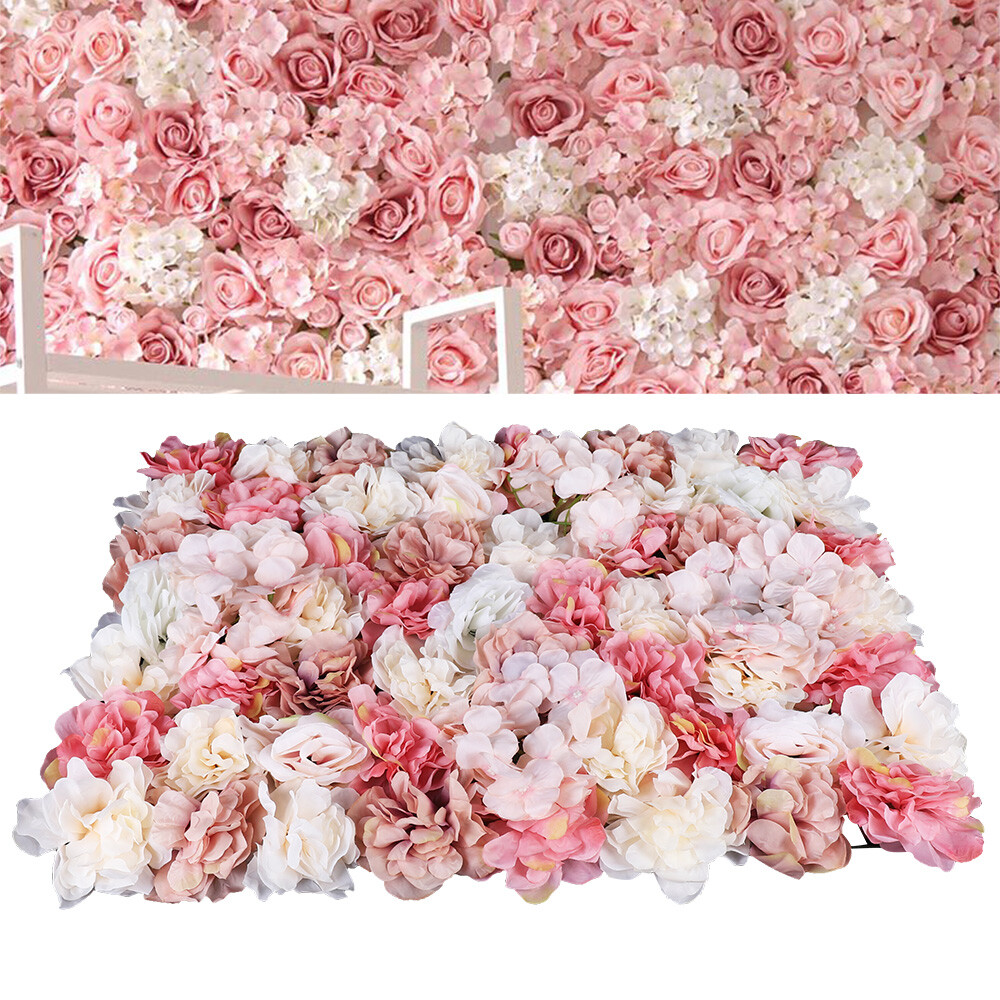 6pcs Artificial Flower Wall Panels Wall Mount 60*40 cm for Party Home Decor