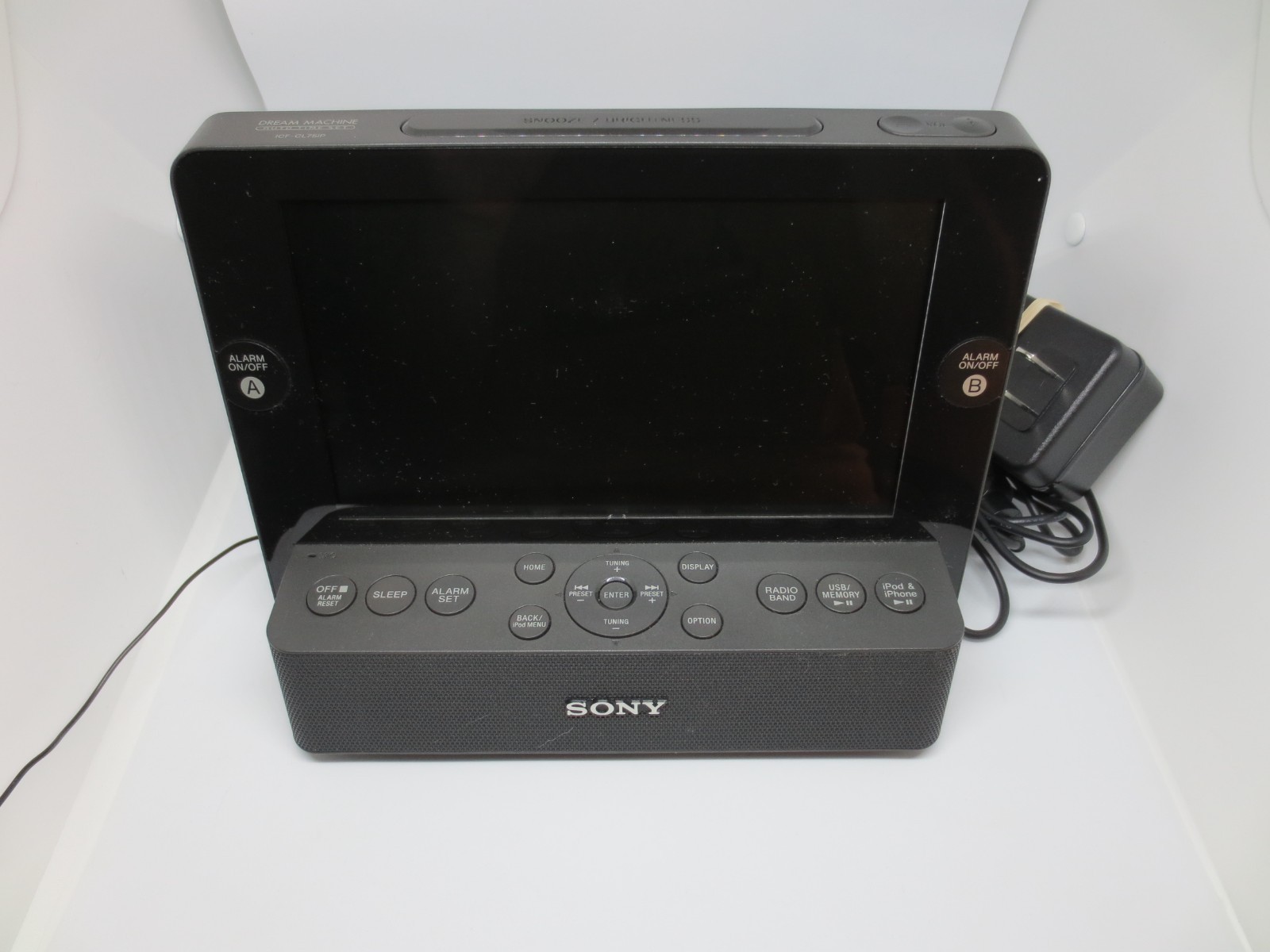 Sony Dream Machine ICF-CL75iP Clock Radio Black Alarm AM/FM iPod/iPhone Dock
