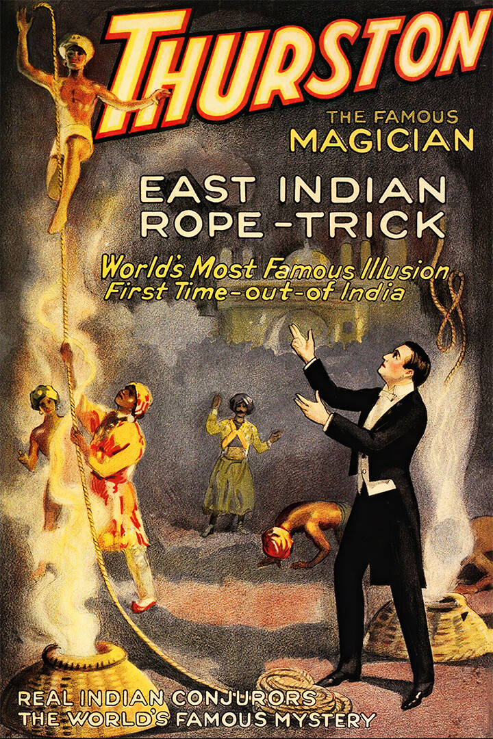 Magic Magician Thurston East India Illusion Rope Trick Vin Art – POSTER 20×30