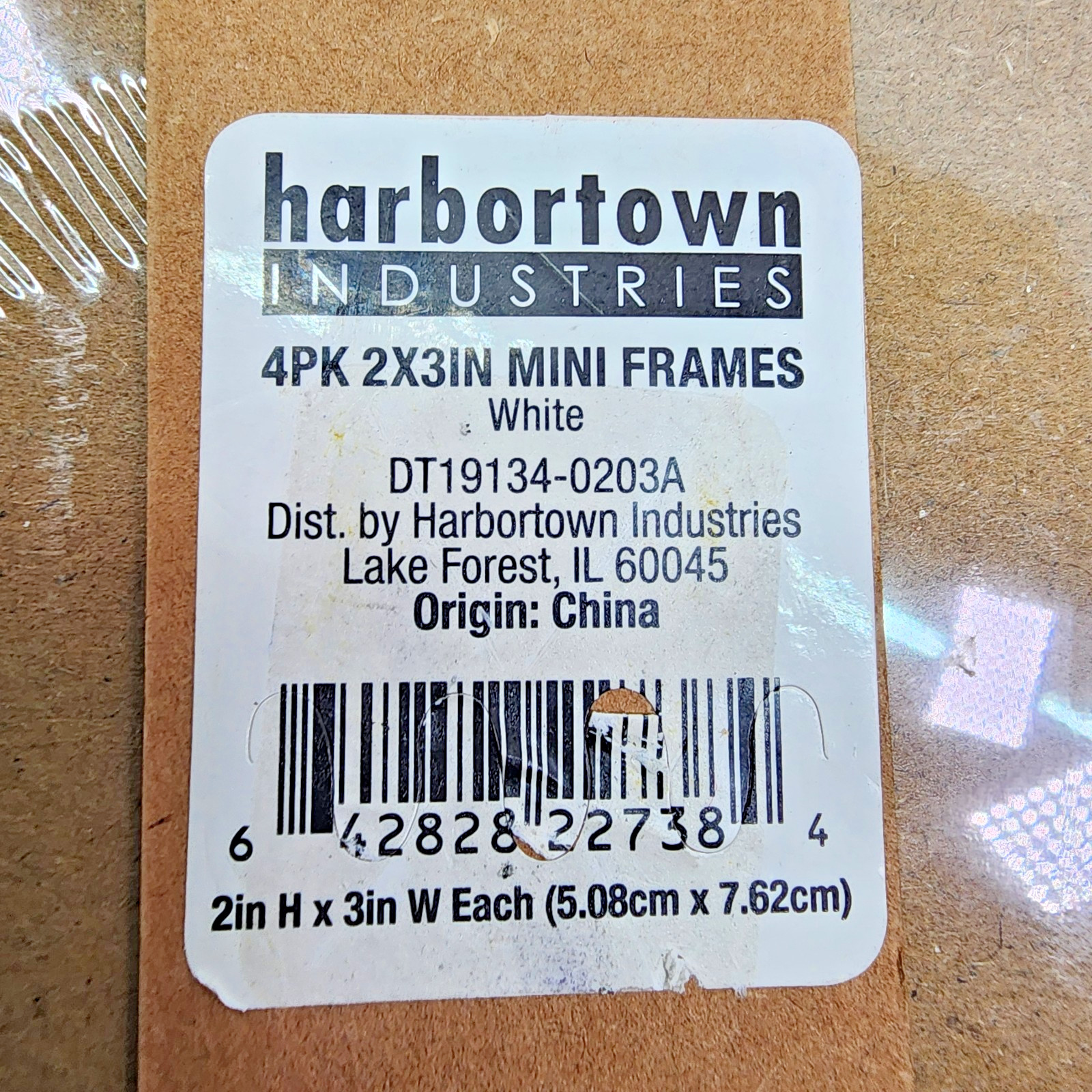 Lot of 2 Harbortown 4 pk 2&Prime;x3&Prime; Mini Picture Frames White NIP Plastic Easel/Hang