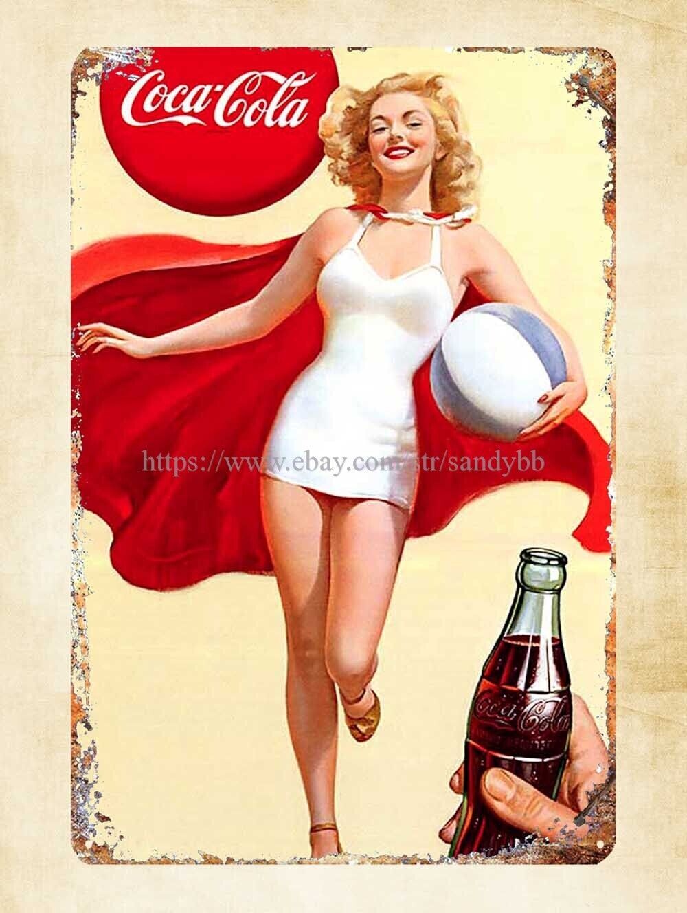 decor 1948 classic soda pop sexy girl South African Poster Advertising tin sign