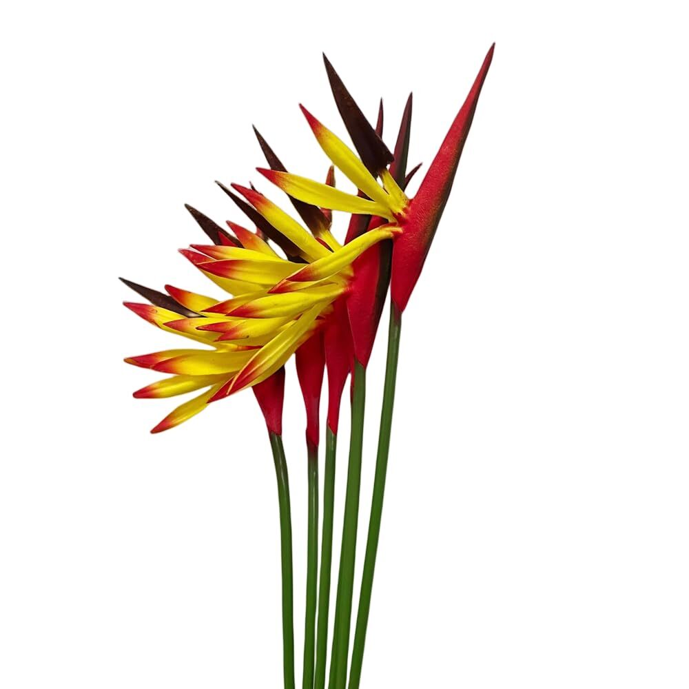 6 Pcs 23&Prime; Yellow Artificial Bird of Paradise Flower Strelitzia Bouquets
