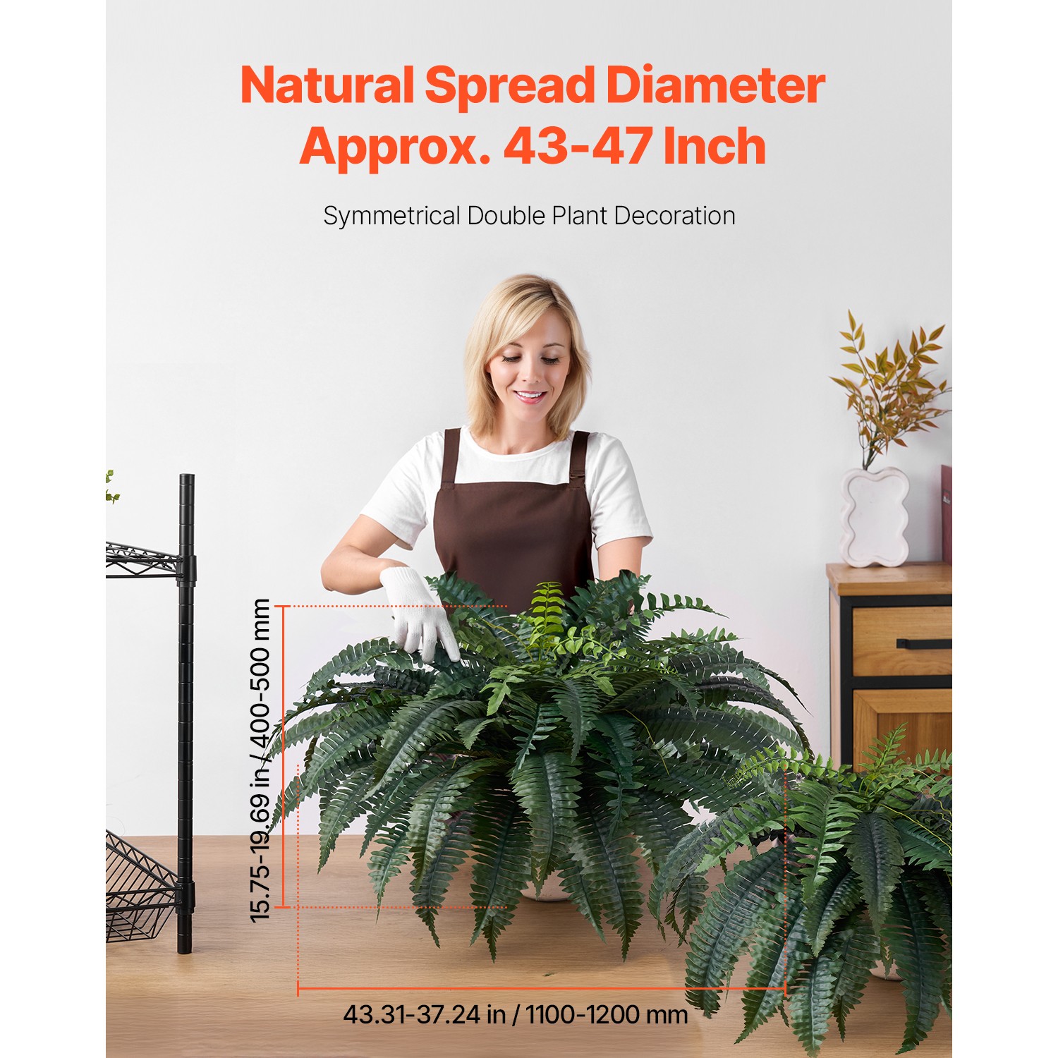 Uimoso Pack of 2 48&Prime; Artificial Boston Fern Plant Bush Plant Home Decor