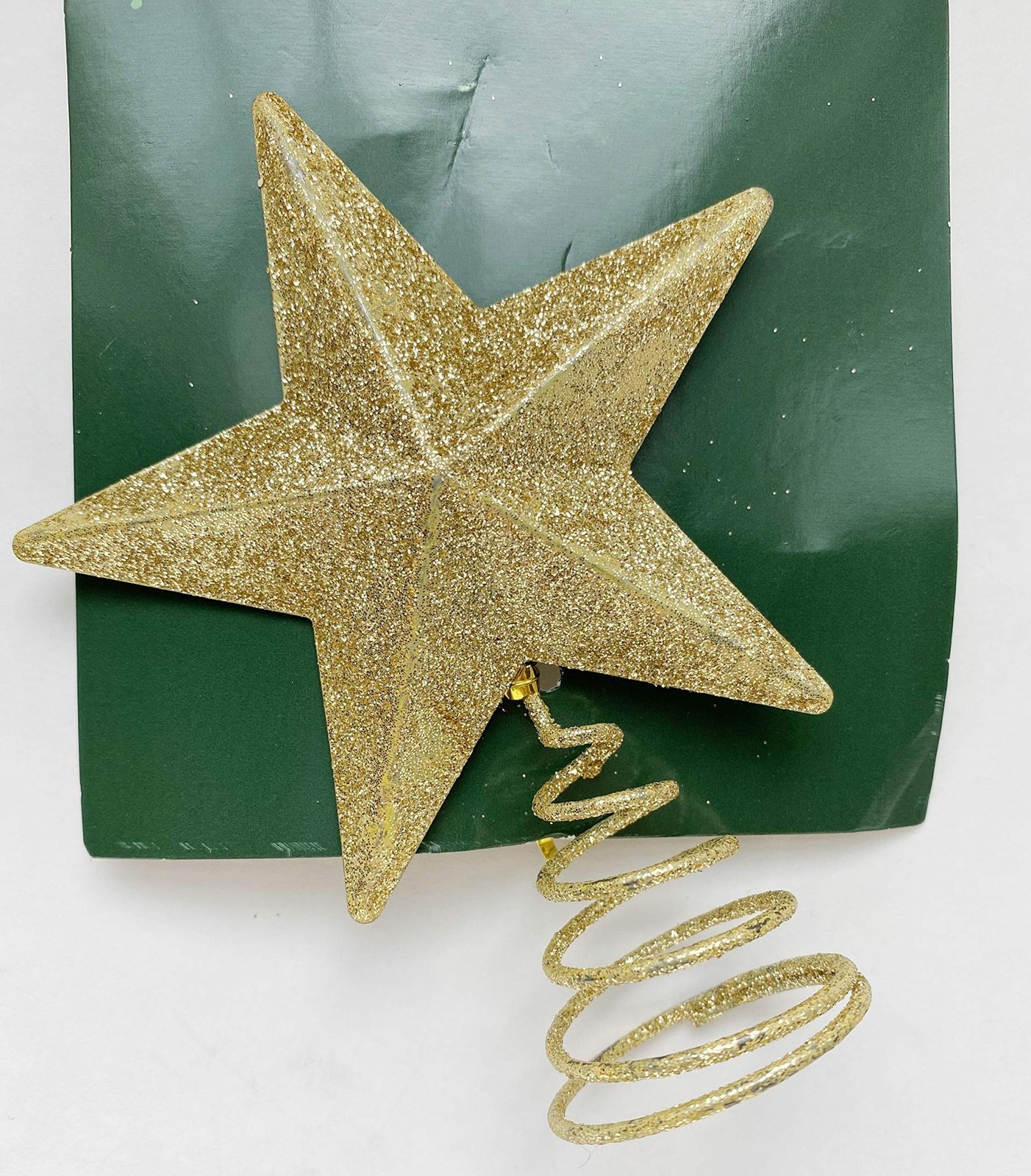 Gold Glitter Miniature 5 Point Star Tree Topper – 4 x 4.75 Inches