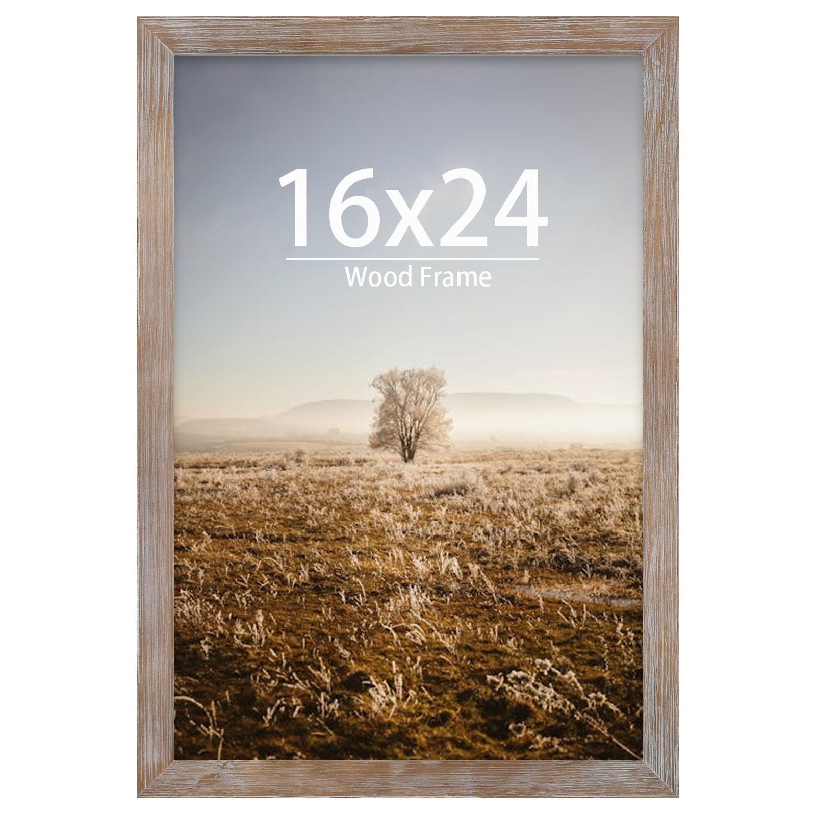16×24 Picture Frame Vintage Solid Wood Picture Frame Rustic Retro Grey