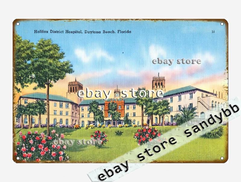 1930-45 Halifax District Hospital, Daytona Beach, Florida tin sign