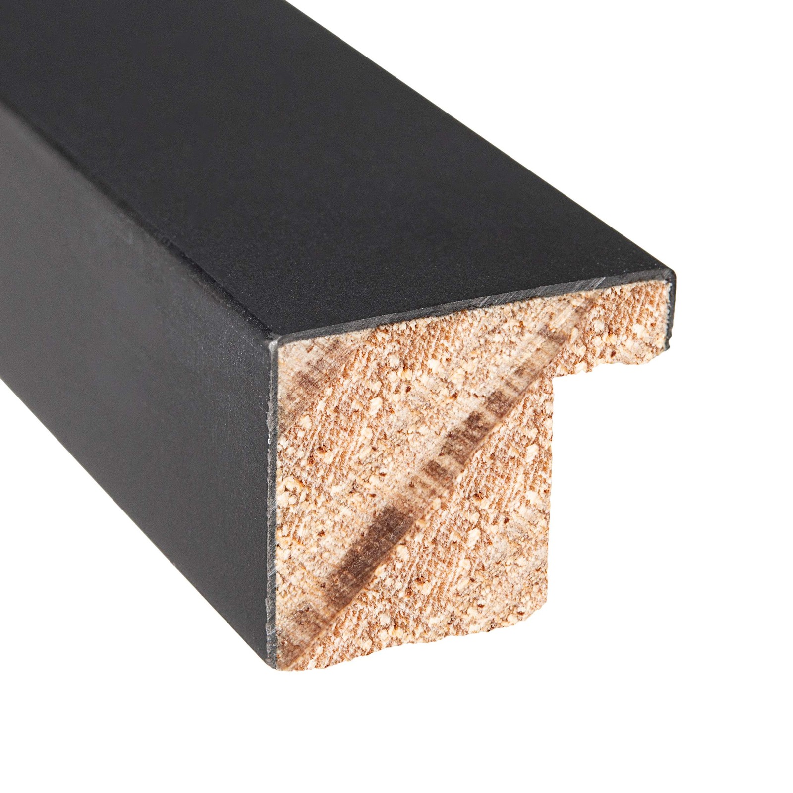 36×6 Frame Black Real Wood Picture Frame Width 0.75 inches | Interior Frame Dept