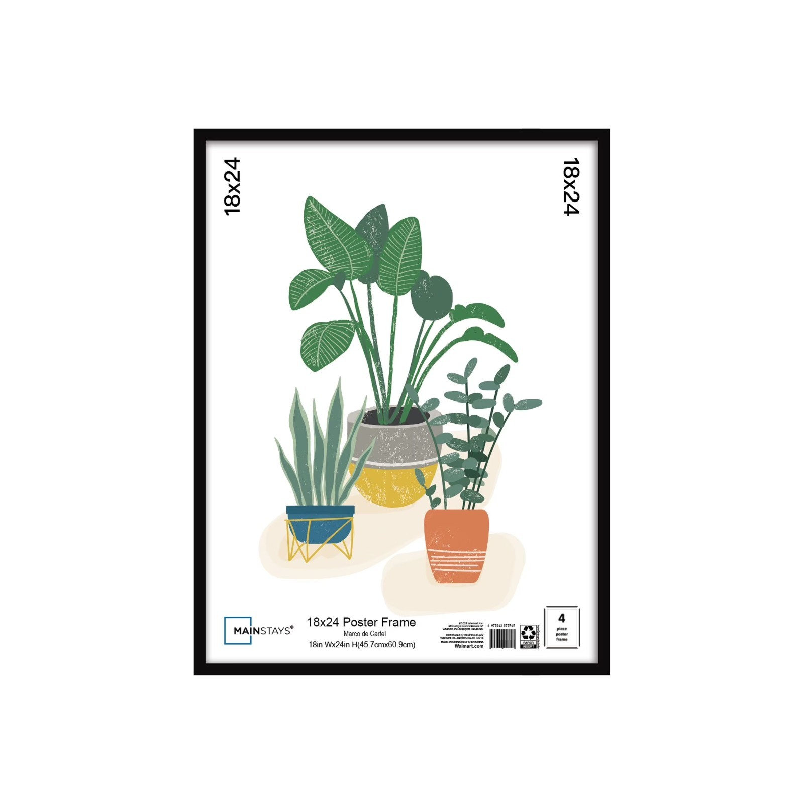 Mainstays, 18×24 Picture Frame ,Black Flat Profile Wall Photo Frame.