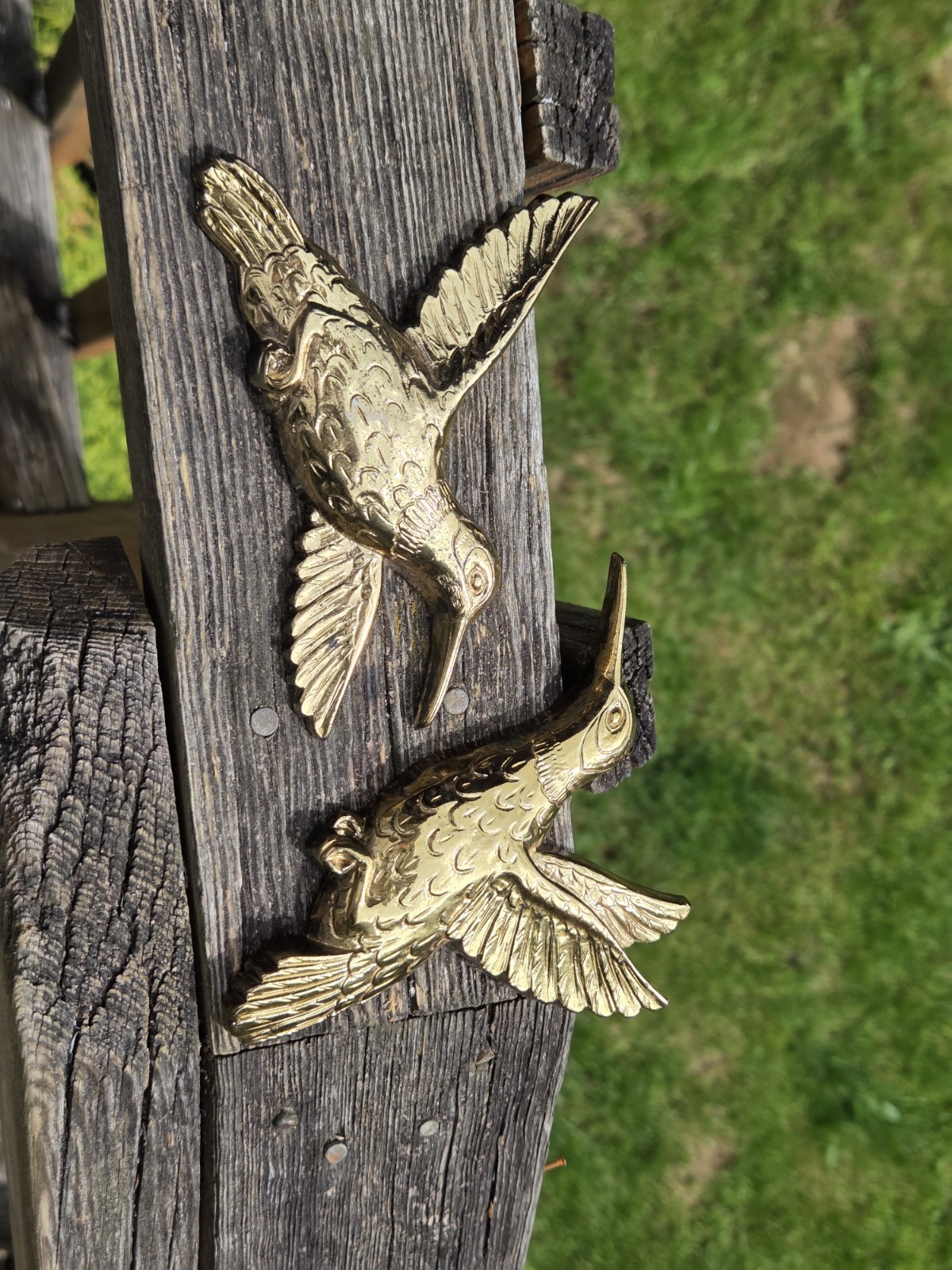 Vintage Homco Gold Hummingbirds Wall Art Hanging Decor Witch Core Whimsy Goth