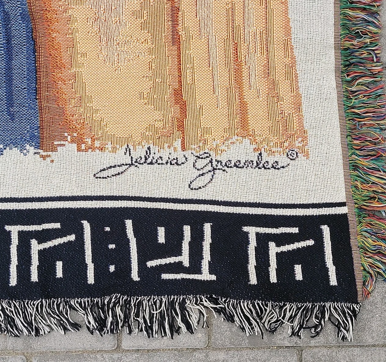Vintage The Rug Barn Felicia Greenlee Washonaji Tapestry Throw Blanket Woven 69&Prime;