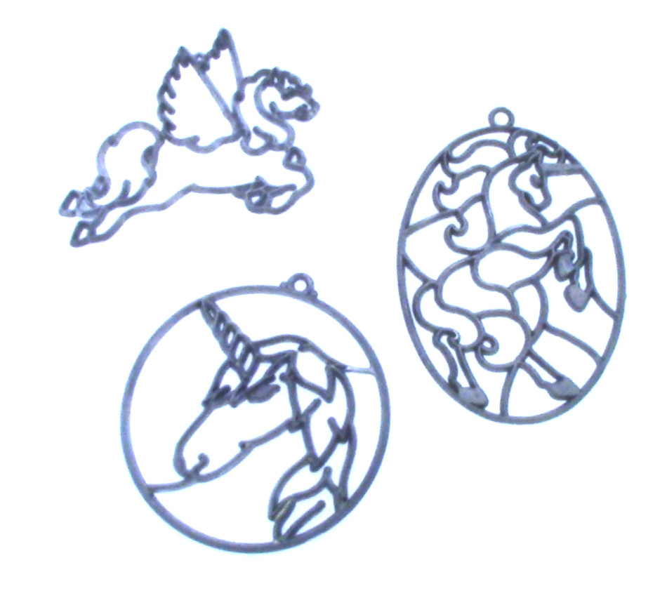 UNICORN Suncatcher Forms set of 3 VINTAGE no crystals included QC branded