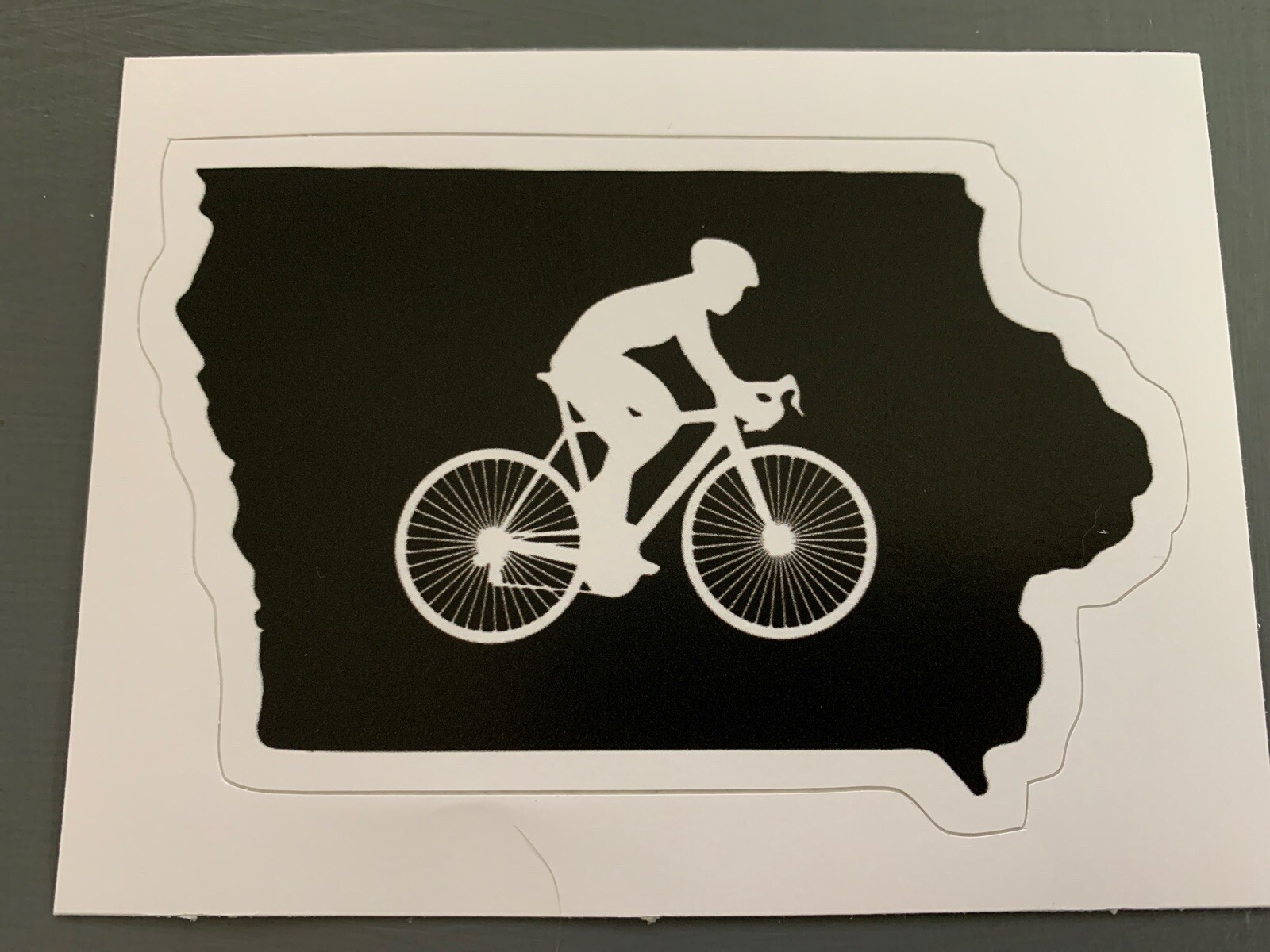 Bike Iowa Cycling Iowa Black Sticker Decal 4&Prime; x 2.6&Prime; RAGBRAI Iowa&rsquo;s Ride