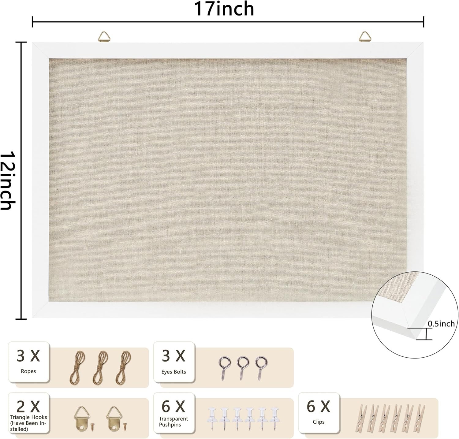 Decorative Cork Board 12&Prime;x17&Prime; Wall Mount for Home Office or Vision Board