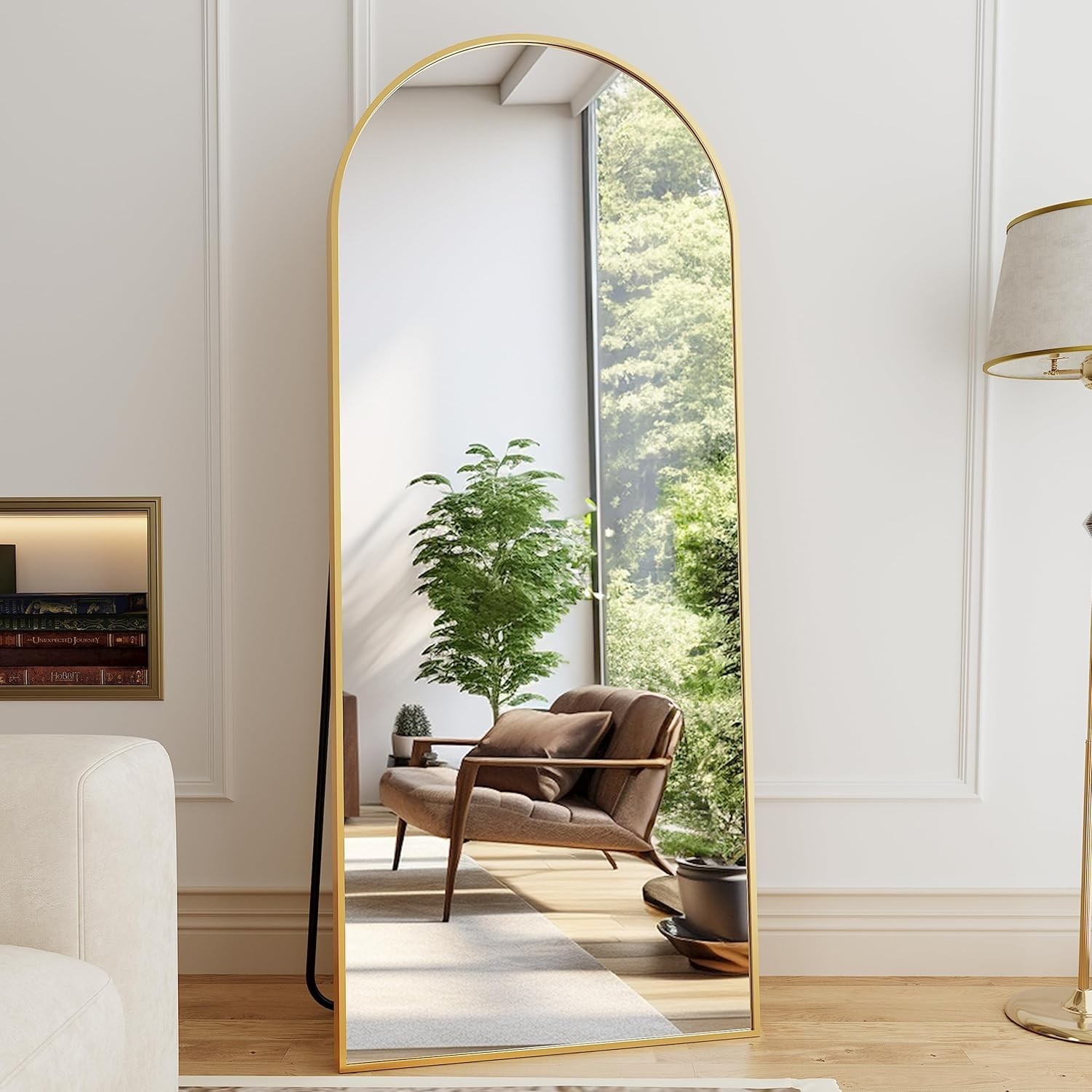 Mirror Full Length, 71&Prime;x26&Prime; Arched Full Length Mirror, Arch Mirror with Stand…