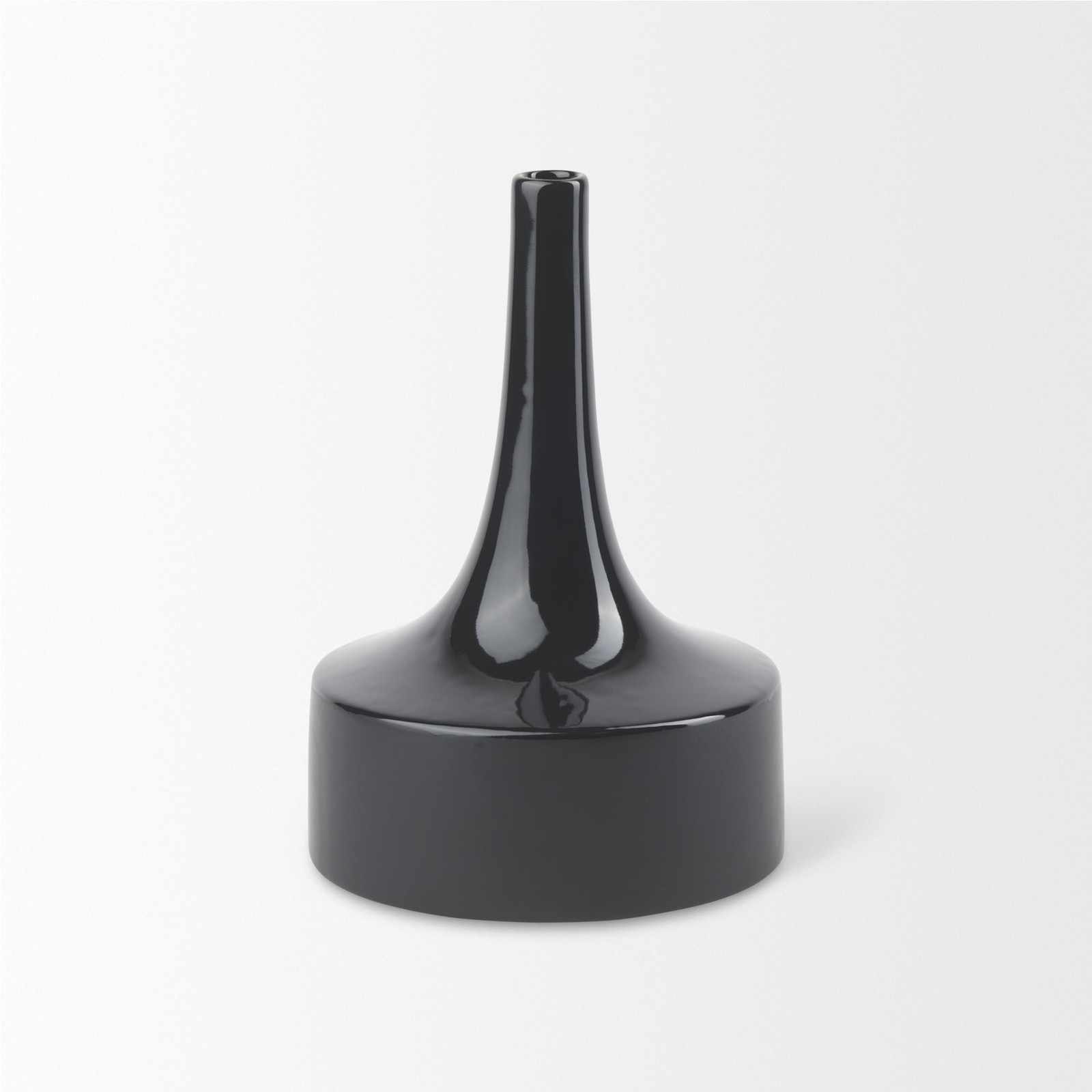 Mercana Burton 11.6H Medium Glossy And Matte Black Ceramic Jug Vase