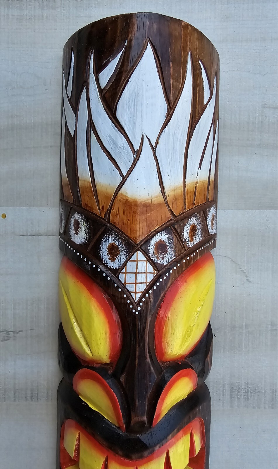 2 TIKI MASKS 20&Prime; WOOD HAWAIIAN ISLAND HOME WALL DECOR TRIBAL AFRICAN POLYNESIAN