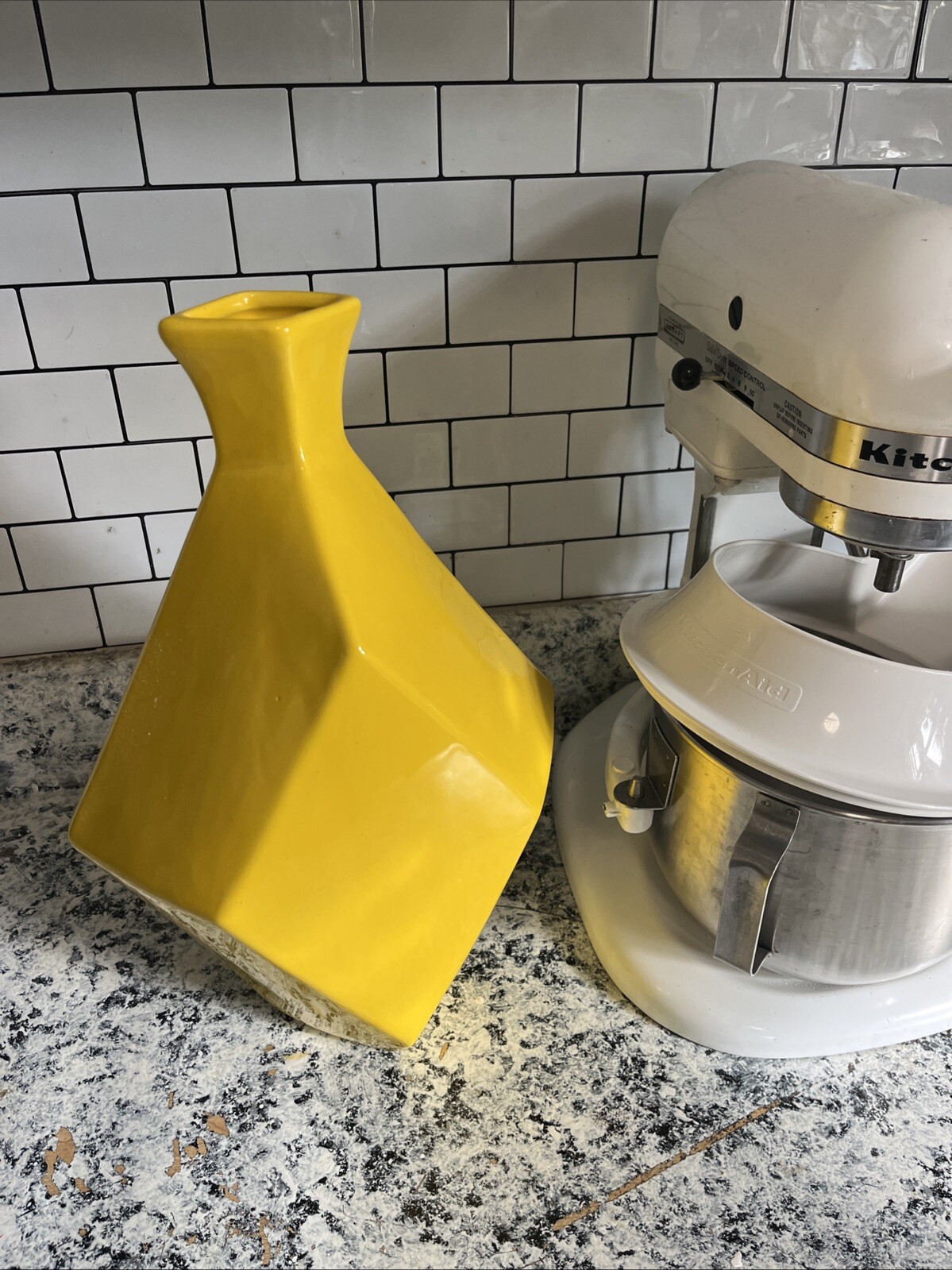 Yellow Geometric Modern Ceramic Vase