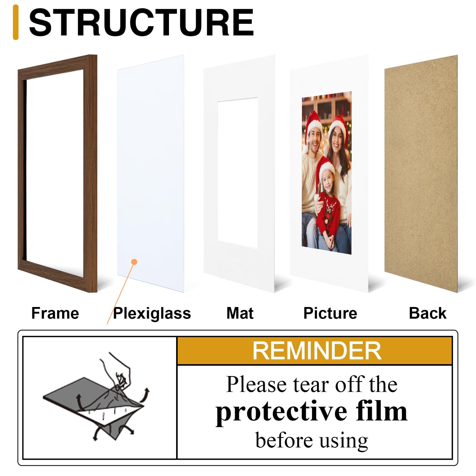 11×14 Picture Frame Set of 10, Display Photos 8×10 with Mat or 11×14 Unmatted…