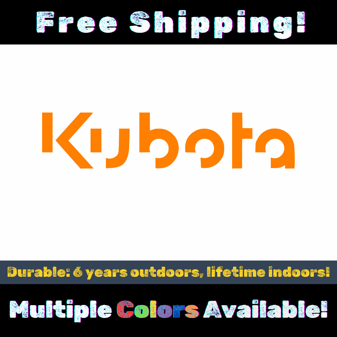 Kubota Vinyl Sticker Decal – 3.5&Prime; to 11&Prime; Sizes for Tractor, Mower, Blade & More