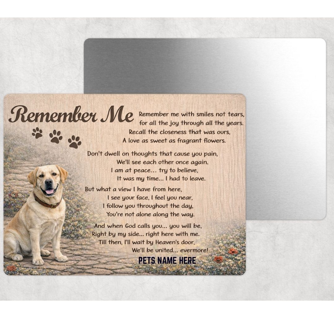 Labrador Lab Custom Dog Memorial Metal Sign Personalized Pet Name Gift 8×12