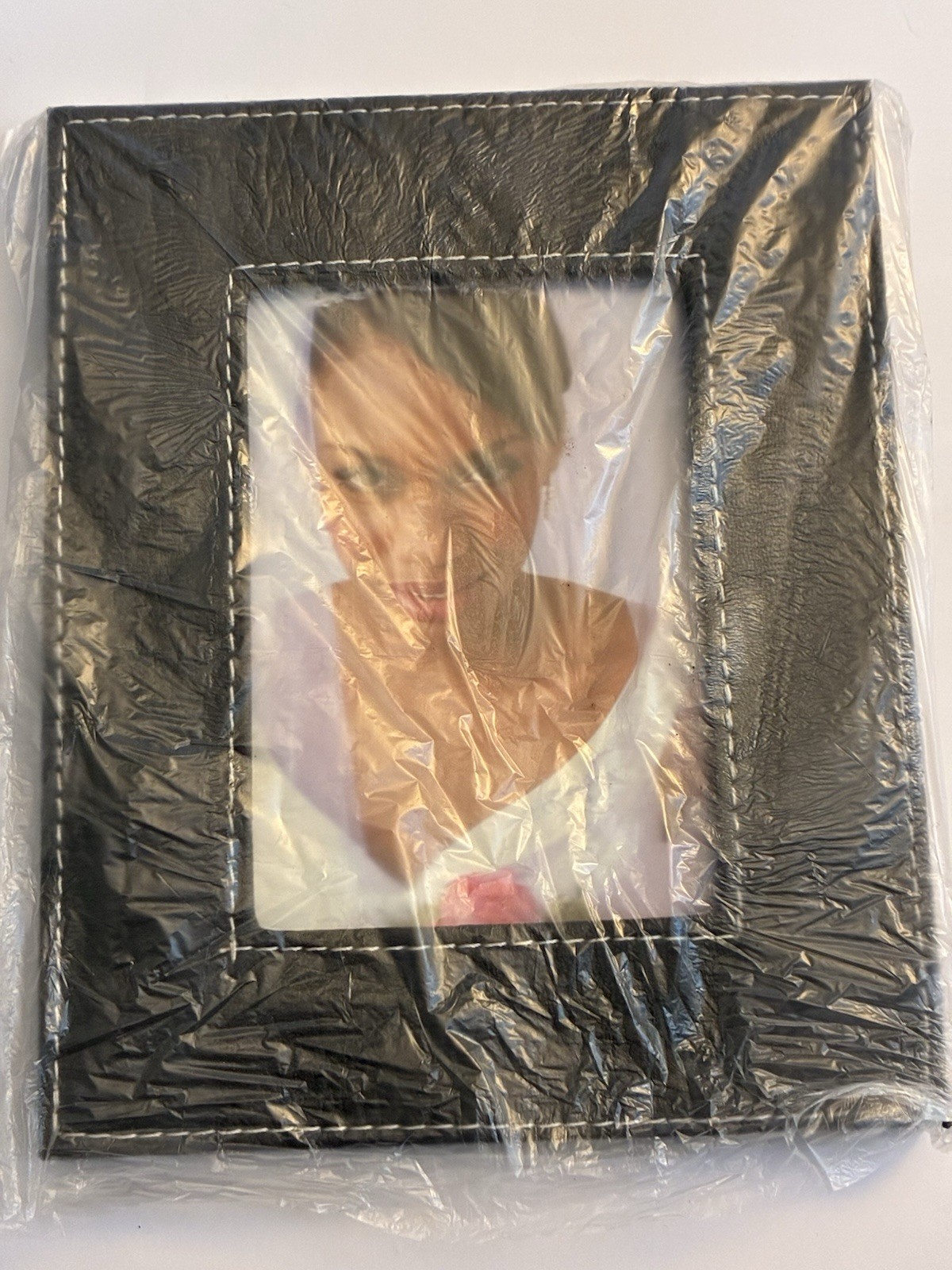 2008 Giftco Blk Leatherette Photo Frame 7.5&Prime; x 6&Prime; Fits: 4.75&Prime; x 3.25&Prime; Photos NOS