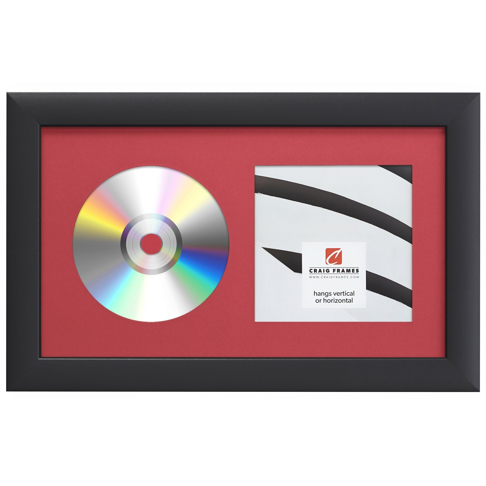 Craig Frames Complete 7×12 CD Display Mat in 1&Prime; Black Frame with Glass