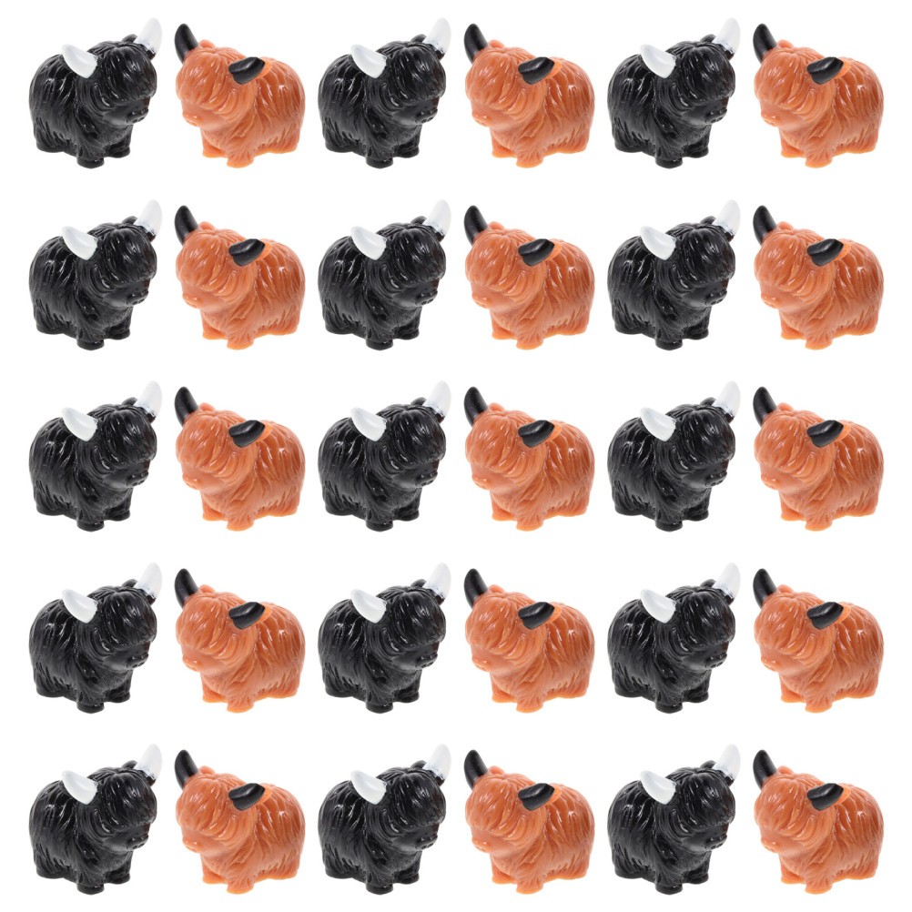 30Pcs Miniature Resin Cow Figures Bulk for Office Garden Tabletop Decoration