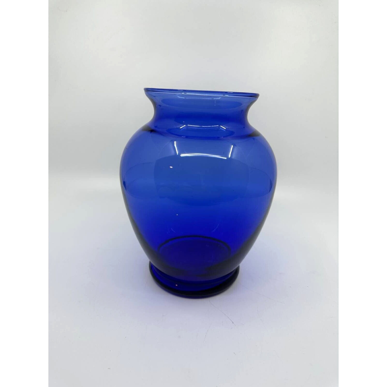Unbranded Cobalt Blue Glass Vase Home Decor 6&Prime; Blue Excellent Bulbous Pedestal