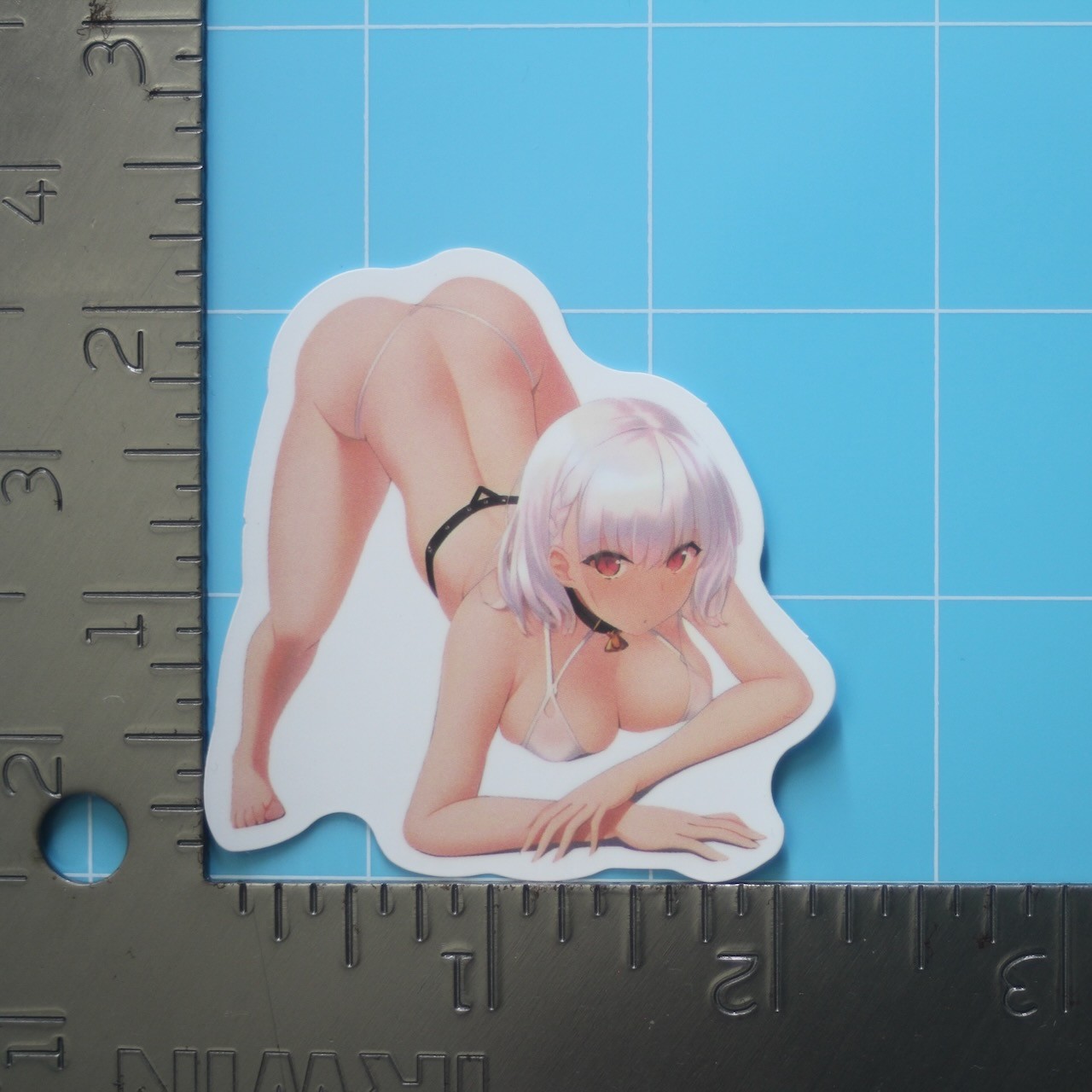 Sexy Waifu Sticker (PINK HAIRED BIKINI BABE) Manga Anime Hentai, Gloss PVC Decal