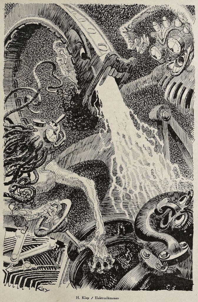 Electric Demons : Heinrich Kley : 920 : Archival Quality Art Print to Frame