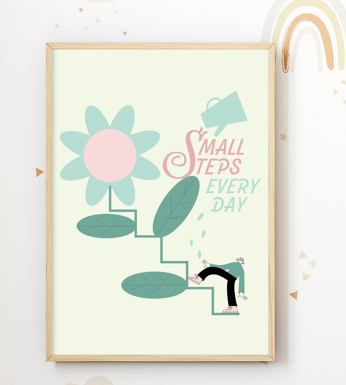 Small Steps Every Day Wall Poster Printed on Cardstock Paper 8&Prime;x10&Prime;