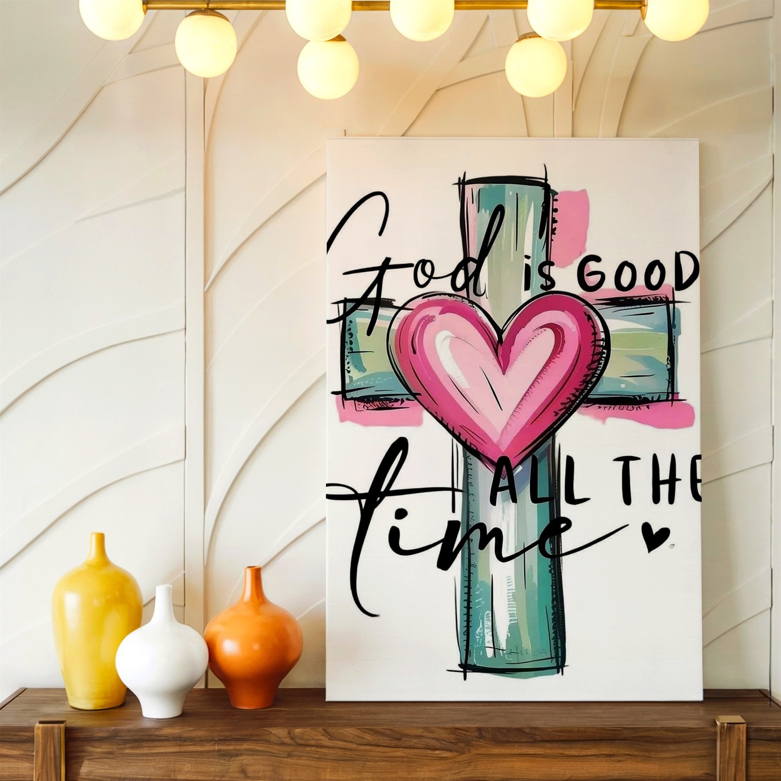 Wall Art Christian Cross Resurrection Empty Tomb Religious Black White Print